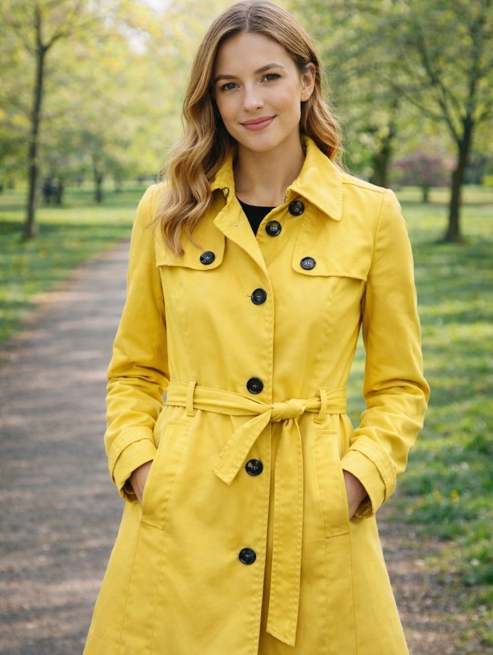 “Jacob Mustard Yellow Trench Coat | Belted Chic Statement Coat